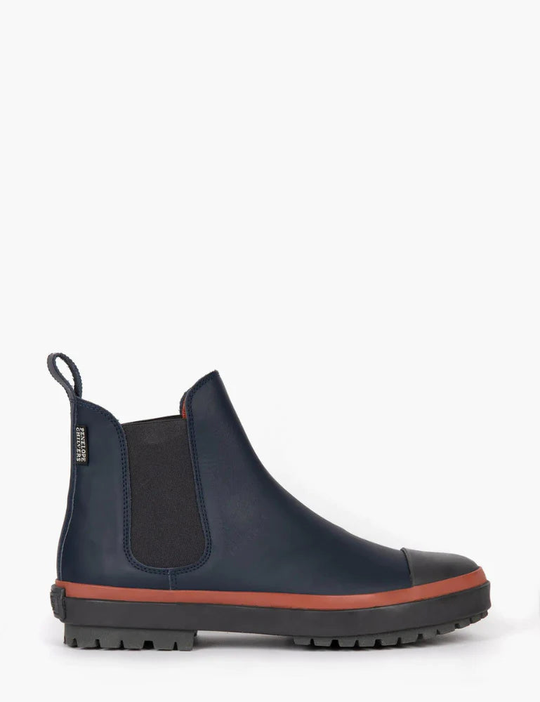 Jump Waterproof Leather Boot - Navy