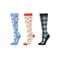 3 Pack Adults Socks - Dog/Spots/Check