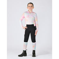 Kids Everyday Riding Tights - Black/Pastel Cloud