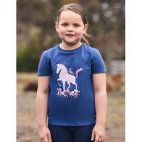 Kids Tilly Tee - True Navy/Floral Pony