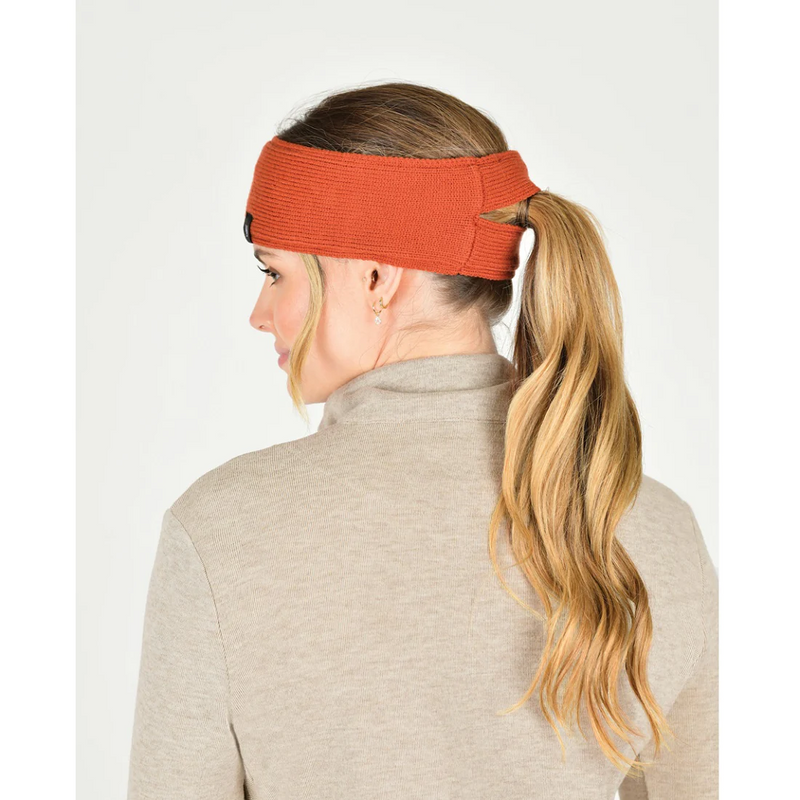 Fleece Lined Ponytail Headband - Redwood