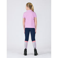 Kids Poppy Short Sleeve Polo Top - Candy Floss