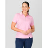 Peta Zip Neck Panel Polo - Candy Floss