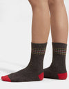 Lambswool Socks - Charcoal/Yellow/Moss/Red