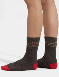 Lambswool Socks - Charcoal/Yellow/Moss/Red