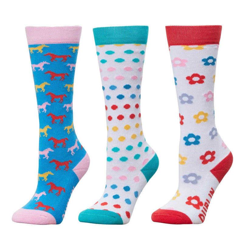 3 Pack Childs Socks - Ocean Horses