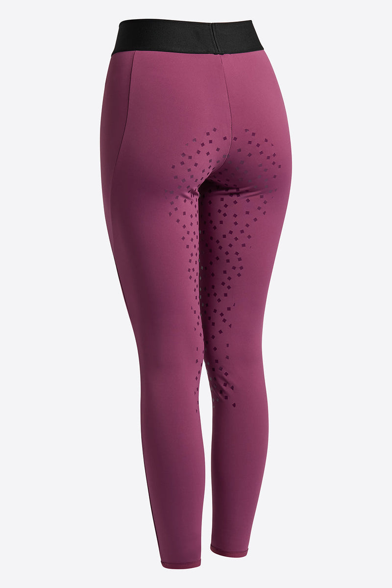 Elastic Band Full Grip Leggings - Berry