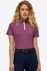 Short Sleeve Zip Training Polo - Berry