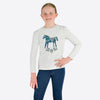 Kids Poppy Puff Sleeve Tee - White Marle/Nordic Pony