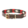 Polo Leather Dog Collar - Cowdray/Black/Red/White