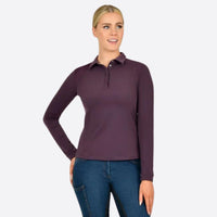 Thelma Long Sleeve Riding Polo - Plum Perfect