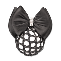 Bun Net with Decorative Bow Black