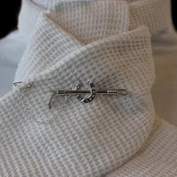 Sterling Silver Horseshoe & Cane Stock Pin