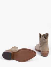 Cali Broderie Suede Cowboy Boot - Sand