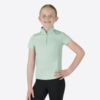 Kids Tabby Short Sleeve Riding Top - Blue Haze