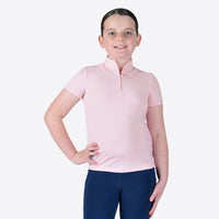 Kids Tabby Short Sleeve Riding Top - Pink Tulle