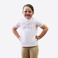 Kids Liza Lace Competition Top - White