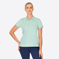 Poppy Short Sleeve Polo Top - Blue Haze