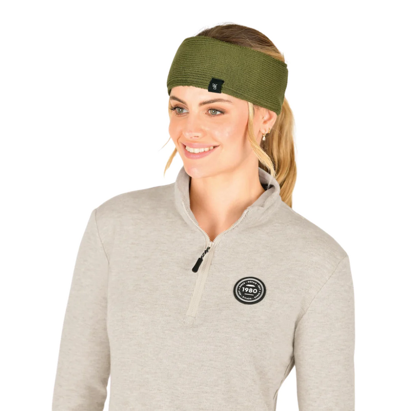 Fleece Lined Ponytail Headband - Olive Night