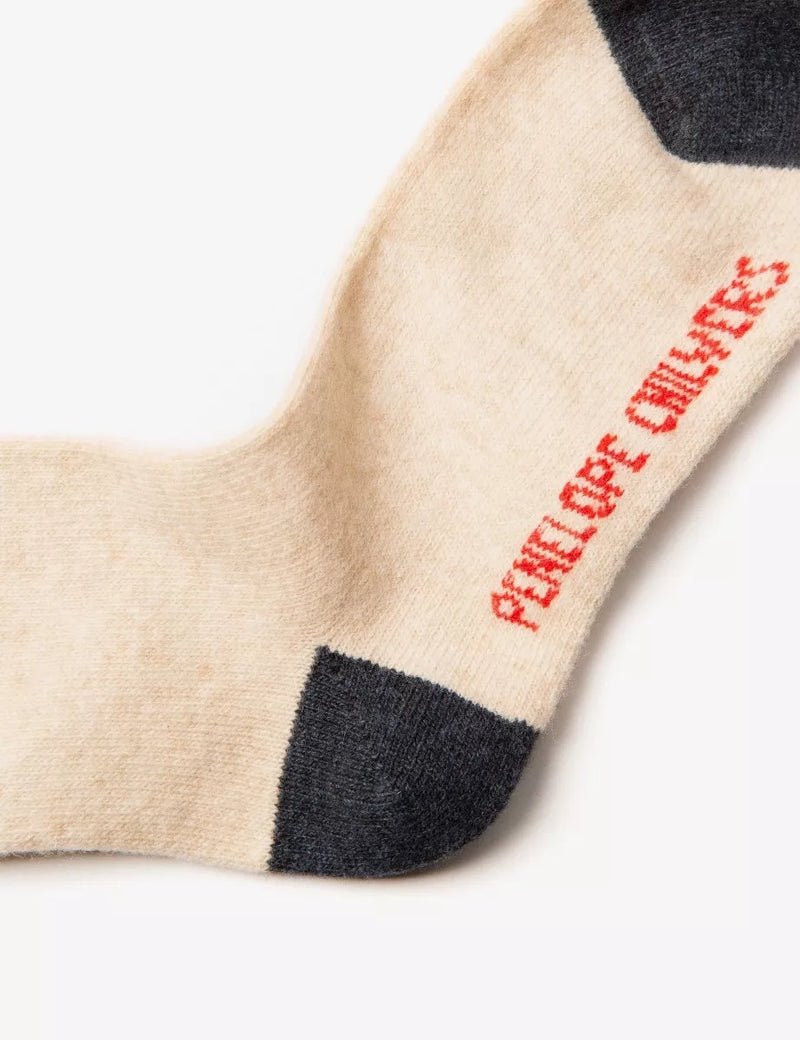 Lambswool Socks - Camel/Navy