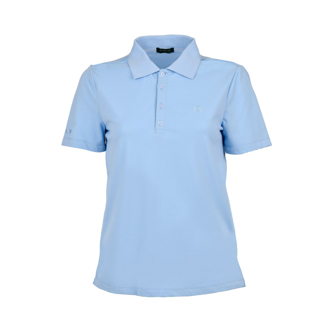 Dublin - Paige Short Sleeve Polo - Ice Blue – Rangiora Equestrian Supplies